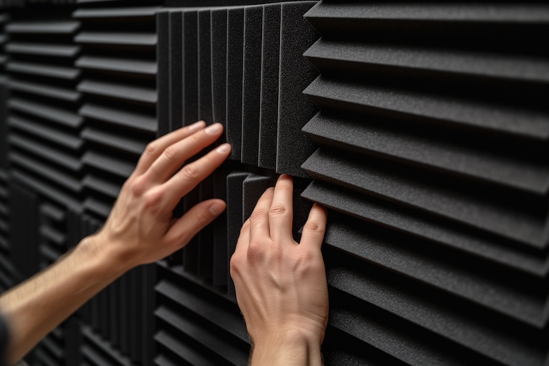 sätta akustikpaneler.